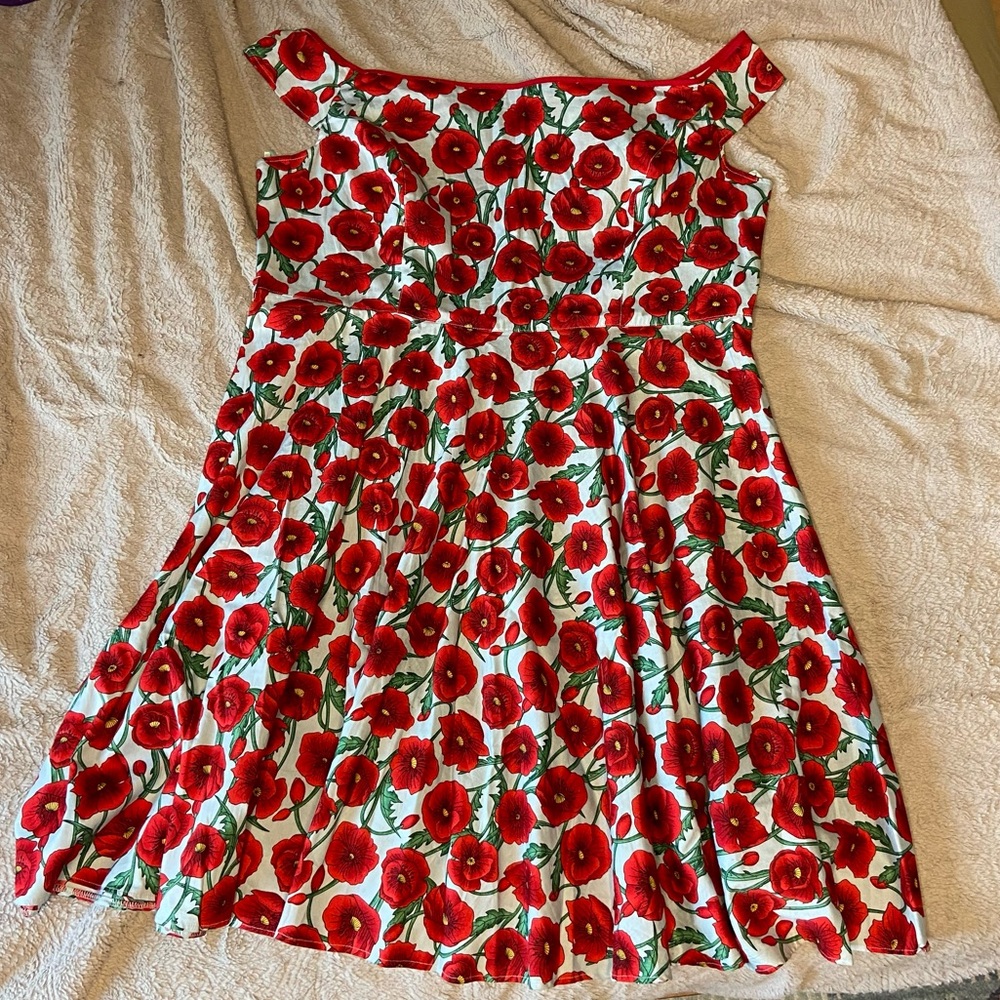 4XL Hell Bunny Vixen 50s Rockabilly off the shoulder dress